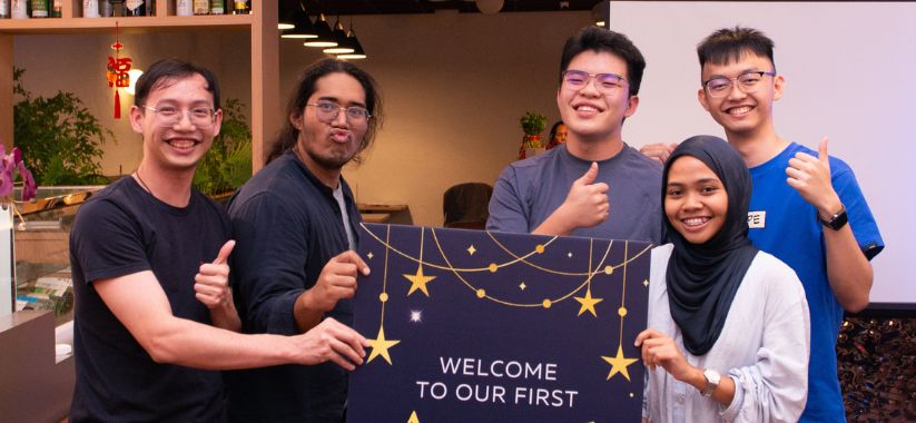 Revolab team celebrating at Annual Dinner